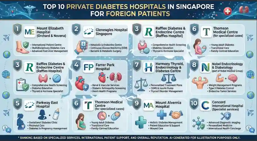 Top 10 Private Diabetes Hospitals in Singapore for Foreign Patients