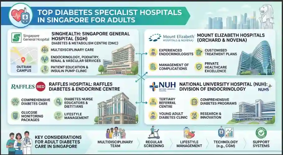 Top Diabetes Specialist Hospitals in Singapore for Adults